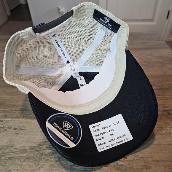 Vintage North Carolina Tar Heels Corduroy Snapback Hat Cap Blue UNC NCAA Y2K - Picture 7 of 9